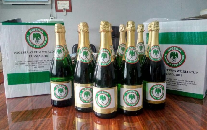 NFF branded champagne by Kick To Glory